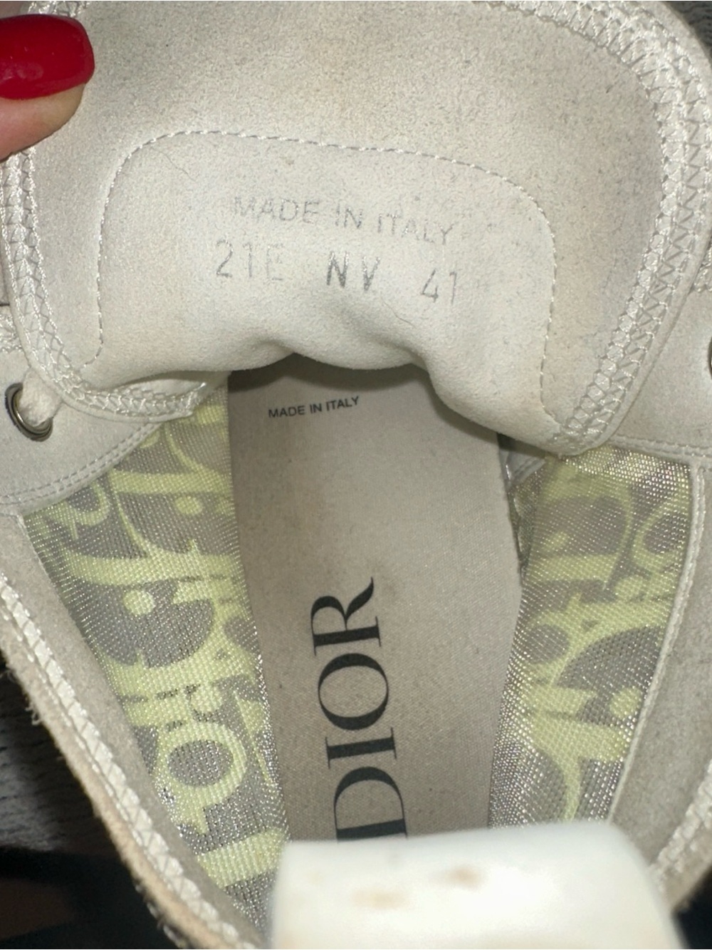 Dior High-Top Sneakers in Yellow and White Monogram - Picture 9 of 11